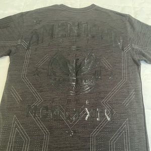 American Fighter Flocked and Foiled Graphic Mock Twist T-shirt